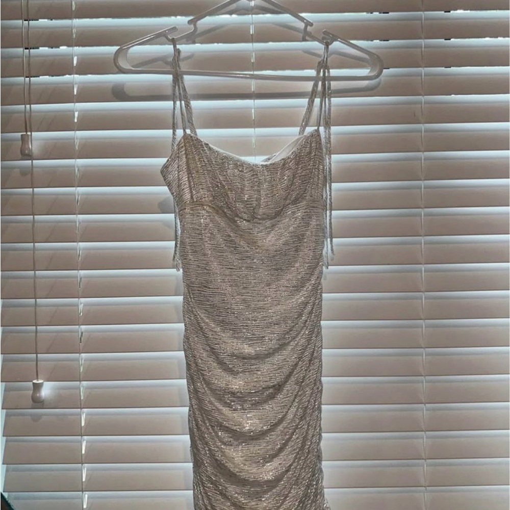 Elegant White Ruched Dress